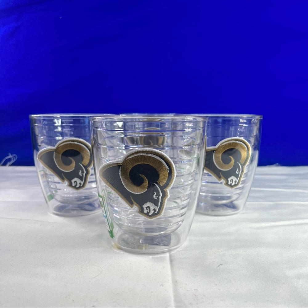LA Rams Tervis 12 ounce official Tumbler Cups Qty 4 New No Lids